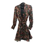 Long Sleeve Burn Out Paisley Mini Dress MULTI COLOR size M Size M Photo 2