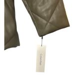 Calvin Klein Faux Leather Jacket M Quilted Olive Green Luxe Buttery Soft Neutral Photo 9
