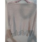 Calvin Klein  Textured Knit Top with Silky Shirt Hem Long Sleeve Light Pink XS Photo 7