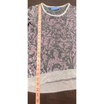 Vera Wang Burnout Mesh Pink Charcoal Semi-Sheer Layered Long Sleeve Top Whimsigoth Moody Photo 5