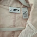 Chico's Women Size Small Pink Linen Cotton Beach Coastal Ruffle Preppy Jacket Photo 6