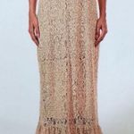 Lace Halter Mermaid Formal Prom Wedding Gown Dress Tan Photo 0