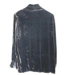 XCVI Women's Velvet Open Front Cardigan Jacket Silvery Gray Medium Photo 5