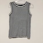 Cynthia Rowley  modal Sleeveless Striped‎ Tank Top White Navy Blue Size Large Photo 1