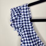 Kona Sol  22W Women's Ruffle Gingham High Coverage One Piece Swimsuit‎ Navy White Photo 4