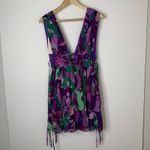 Roccoco Sand Aerin Pleated Cutout Chiffon Mini Dress Womens Medium Purple Photo 8