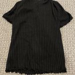 Urban Republic Urban Outfitters Shirt Womens Size Small Ribbed Crop Top Black Lace Vneck Photo 3