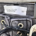 NWT Laulia size 4 lace front lace sides of legs black denim Photo 6