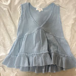 Pink Rose Light Blue Flowy Tank Photo 0