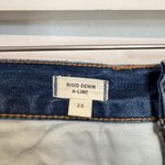 Madewell  Rigid Denim A-Line Button Fly Mini Jean Skirt Destructed Edition 26 Photo 6