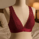 Aerie Lace Bralette in Burgundy Size Medium Photo 0