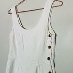 Habitual Women's White Wide Legged Cropped Pockets Zip Up Back Jumpsuit Size 4 Photo 2