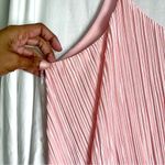 Attention  | Pink Satin Accordion Pleated Tiered Midi Dress Sz XL Photo 5