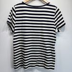 Ralph Lauren Lauren  Navy Blue & White Striped Tee Beaded & Sequined Paisleys L Photo 7