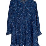 Dress Forum Women’s blue long sleeve floral button front swing dress Photo 0
