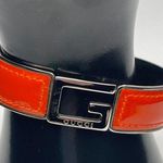 Gucci Leather G Logo Hinged Cuff Bracelet - Orange - Preowned Photo 0