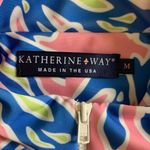 Katherine Way Zip Front Top M Pink Blue Abstract Print Sleeveless Golf Size M Photo 3