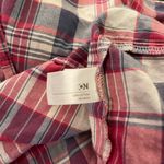 Old Navy Y2K red blue plaid tab sleeve button front tunic dress with pockets. XL Photo 8