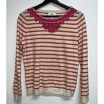 Vineyard Vines Womens 100% Merino Wool Sweater SZ M L Striped Orange Pink Cream Photo 0