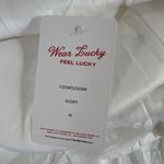 Lucky Brand  Sz M White Eyelet Tiered Summer Sun Dress Cotton Beach Boho Festival Photo 7