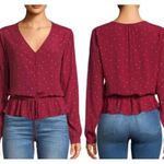Rails  Beaux Button-front Peplum Top In Rouge Offset Dot Women’s size Small Photo 12