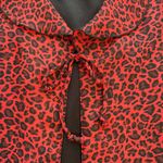C.B. Collections Red and Black Leopard Print Faux Tank Blouse Size M Photo 9