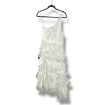 NWT Lulus White Shimmer Ruffle Tiered Dress | Metallic Shimmer | Medium NWT Photo 3