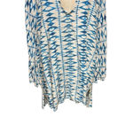 frankie's bikinis 8 Days a Week by Frankie's Bikinis Cover-Up Ikat Tunic Top Blue Size Medium Photo 2