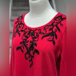Chico's NEW Chico’s Beaded Embellished Scoop Neck Red Shift Dress Women’s 1/M/8 Holiday Photo 7