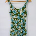 Hilo Hattie Hawaiian Shift Dress Womens Small Blue Green Hibiscus Floral Rayon Photo 4