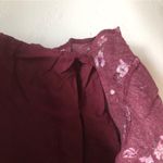 Hollister Red Fit and Flare Floral Lace Sheer High Neck Tie Mini Dress Photo 4