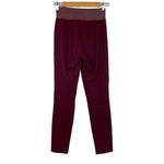 Paige  Paloma Genuine Leather Panel Paloma Leggings Pants Burgundy Small Photo 8