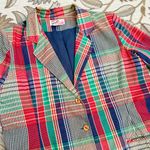 Vintage Plaid Blazer Suit Jacket 40 L Large XL Red Photo 2