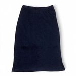 Y2K Rave black knit midi skirt with elastic waist band and slits on side Size M Photo 2