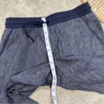 Athleta Bali 100% Linen Pants Tapered Leg Pull On Striped Navy Blue Size 4 Photo 11