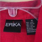 Erika   Red Linen Button Down Shirt Shacket Size Medium Photo 3