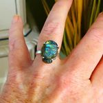Buddha Labradorite Face Carved Solid Sterling Silver Ring Size 8 Photo 2