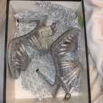 Adrianna Papell Silver Strap Heels Photo 2