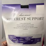 Vtg Sheer Caress Sheerest Support LONG Pantyhose Off Black Control‎ Top Sandal Photo 5