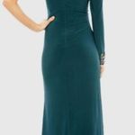 Mac Duggal NEW One-Shoulder Beaded embellished Cuff Side Twist Ocean Gown SZ 2 Photo 1