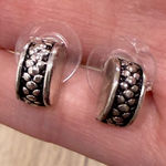 Black and Silver Half Circle Studs Photo 0