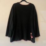 Quacker Factory The  Black Knit Flamingo Sequin Tropical Cardigan Sweater 2XL Photo 5