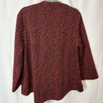 Yushi Jacket Size XL One Button Textured Long Sleeve Lagenlook Art To Wear Artsy Red Photo 5