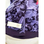 LuLaRoe NWT  Cozy Crystal Purple Floral Cropped Capri Velour‎ Pants Size Medium Photo 2