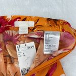 H&M  A-Line Skirt Double Slit Orange Floral‎ Long Skirt Size Small Photo 2