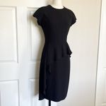 Teri Jon by Ricki Freeman Black Peplum Sheath Dress Size 2 Photo 3