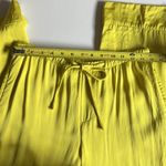 ZARA NWOT••Satin Effects electric yellow flowy pants•Sz XS Photo 7