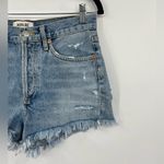 AGOLDE Distressed Denim Jean Shorts Parker Cut Off Frayed Hem Button Blue 26 Photo 8