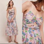 Revolve NEW ASTR Emine Pastel Pink Blue Floral Cutout Midi Dress Slit‎ XL  Photo 4