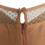 Vintage Nameless Peach Lightweight Delicate Lace Spaghetti Strap Midi Dress Orange Photo 7